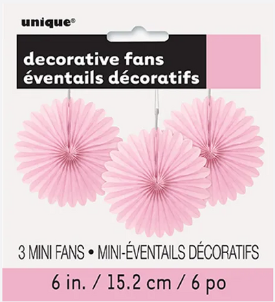 PAPER FANS 6 LOVELY PINK