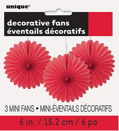 PAPER FANS 6 RED