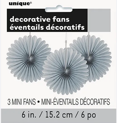 PAPER FANS 6 SILVER