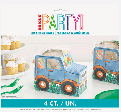 PARTYING DINOSAURS POP-UP FOOD TRAYS 4CT