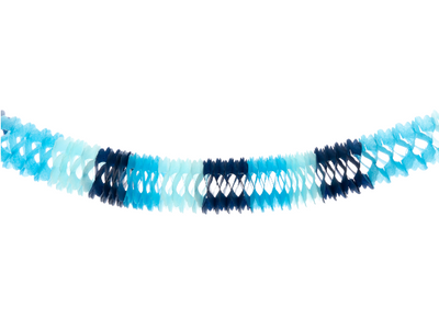 Clover Tissue Garland 12ft - Blue