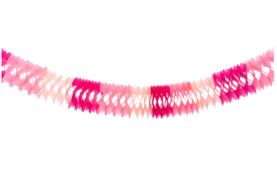 Clover Tissue Garland 12ft - Pink
