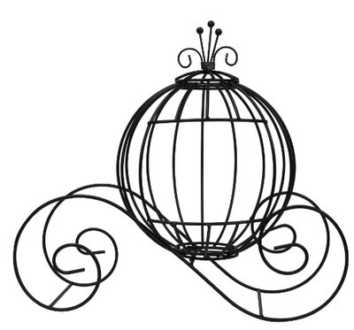 Metal Pumpkin Carriage - Black