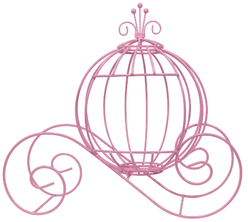 Metal Pumpkin Carriage - Pink