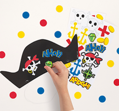 AHOY PIRATE MAKE YOUR OWN PARTY HATS 8CT