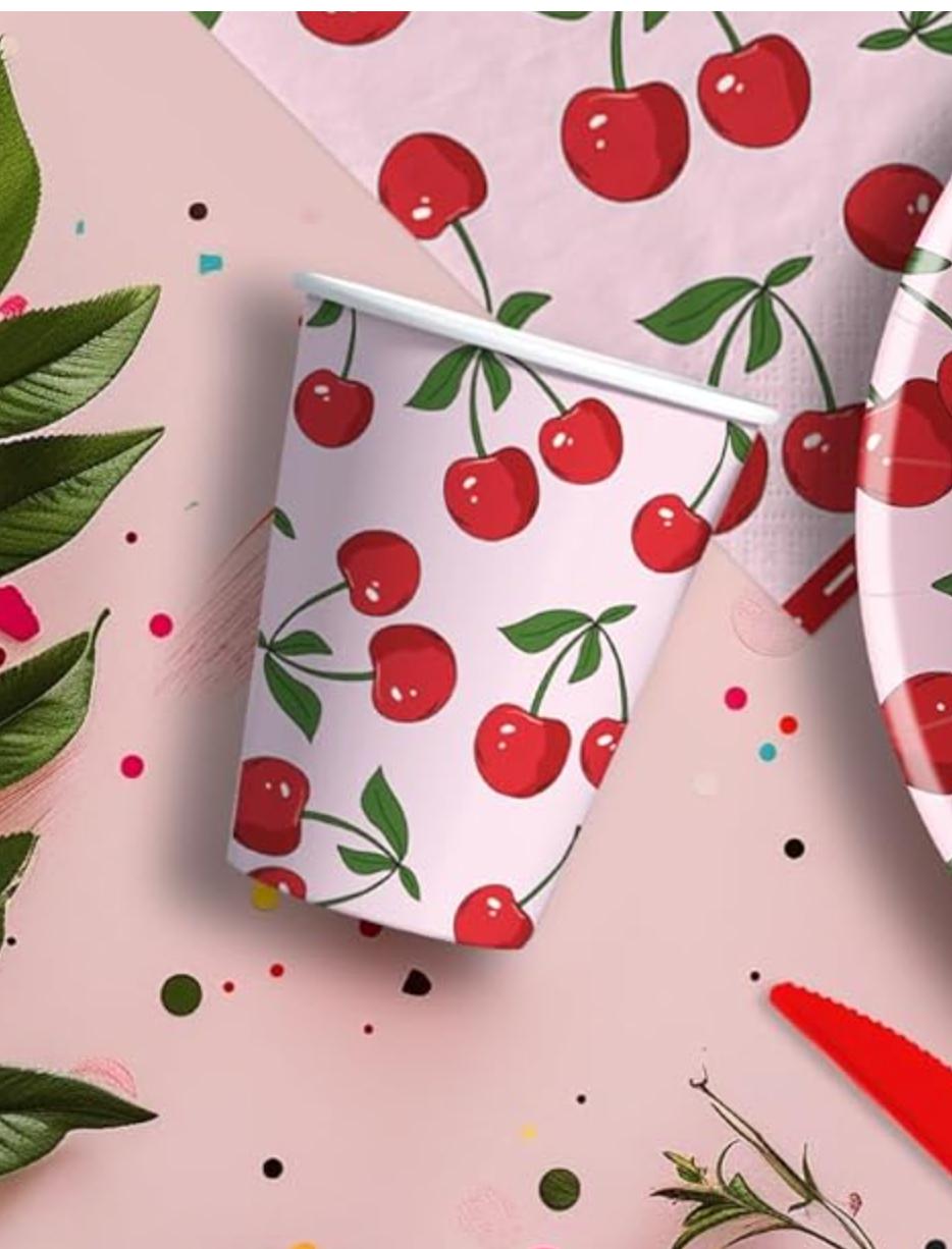 Cherry Party Vasos 24pcs