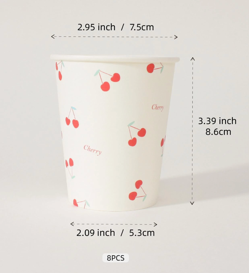 Vasos Cherry Party 9oz (x8u)