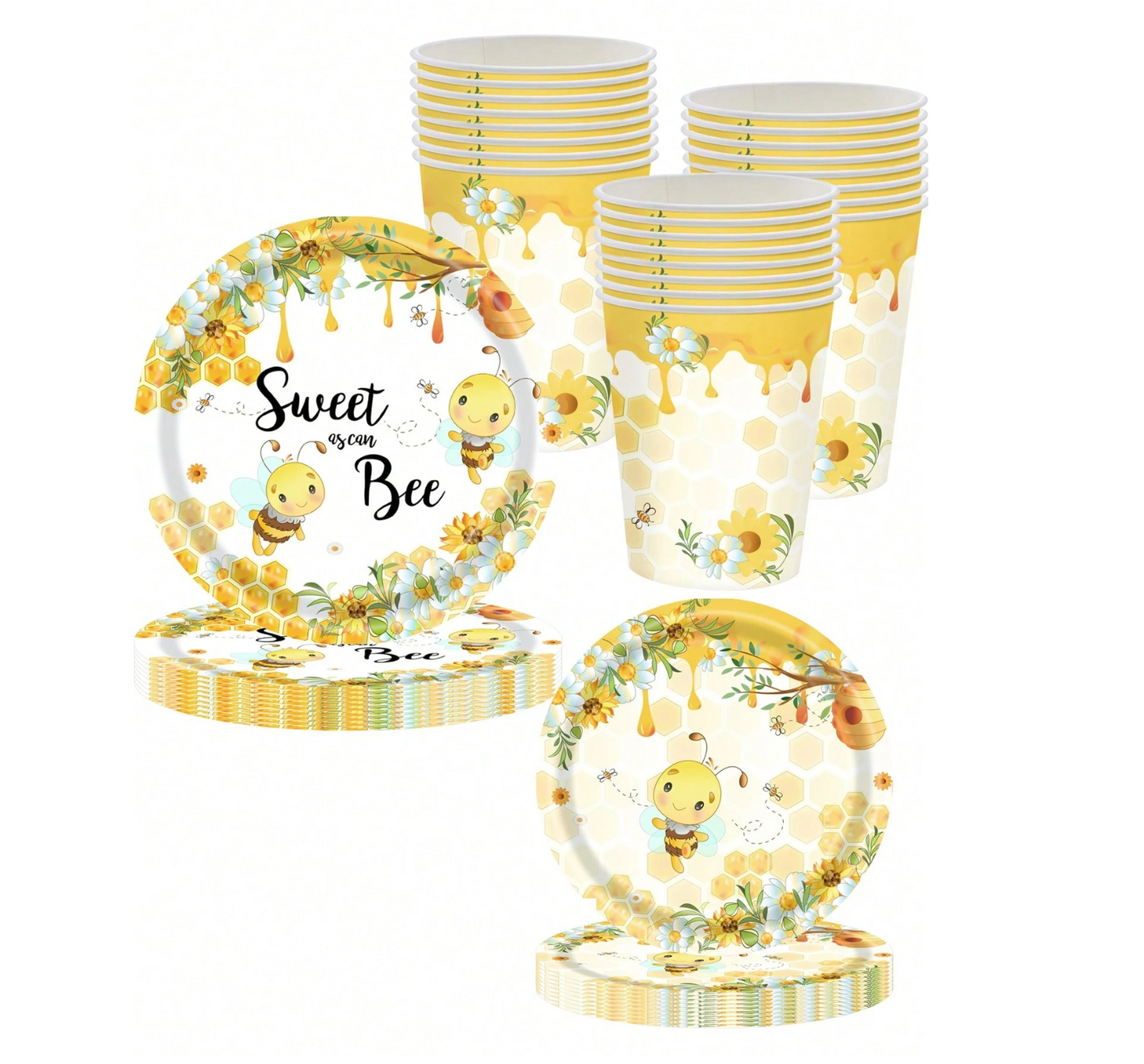 Abeja "Sweet as can Bee" Platos 7" (x10u)