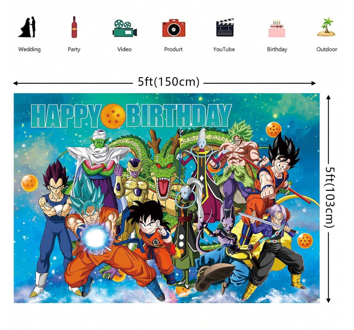 Dragon Ball Z Backdrop 5ft (x1u)