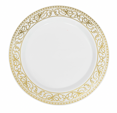 Deluxe Plate With Hot Stamping Edge 7" 20pc/pack - Gold