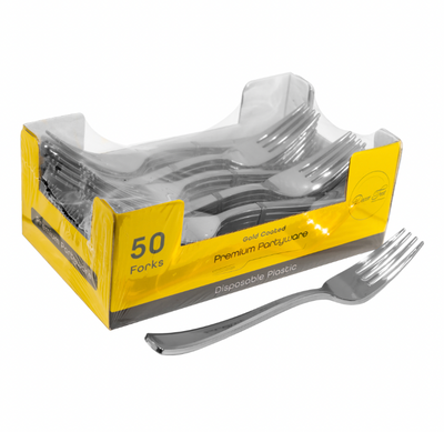 Plastic Forks Set 50pc/pack - Silver