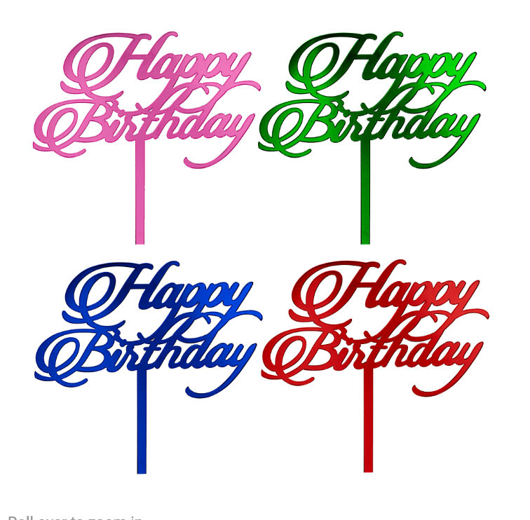 Acrylic Mirrored Cake Topper - Assorted