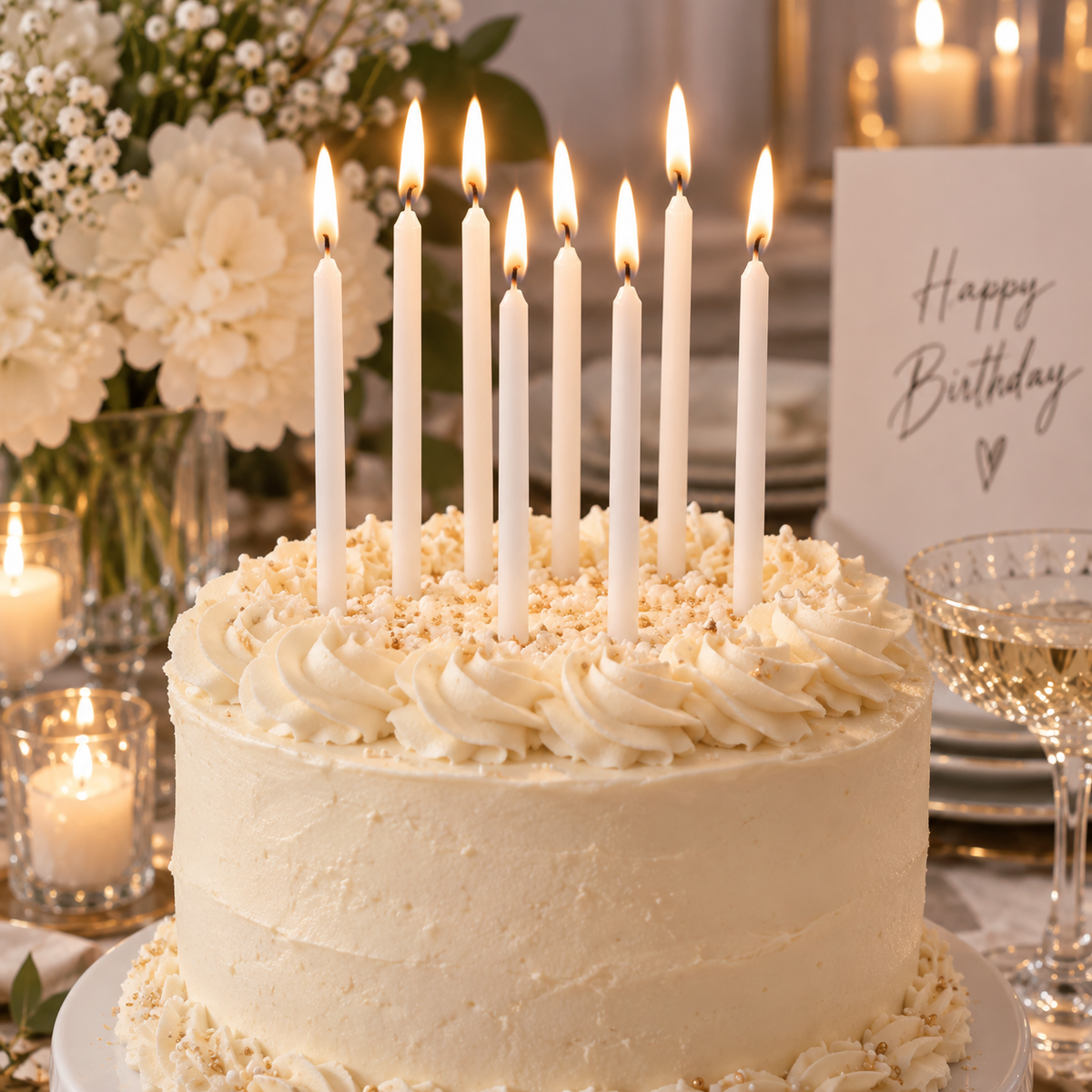 White Mini Taper Candles (x12u)
