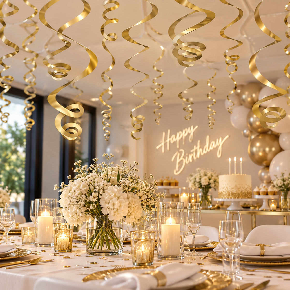 Swirl Decorations Gold (x12u)
