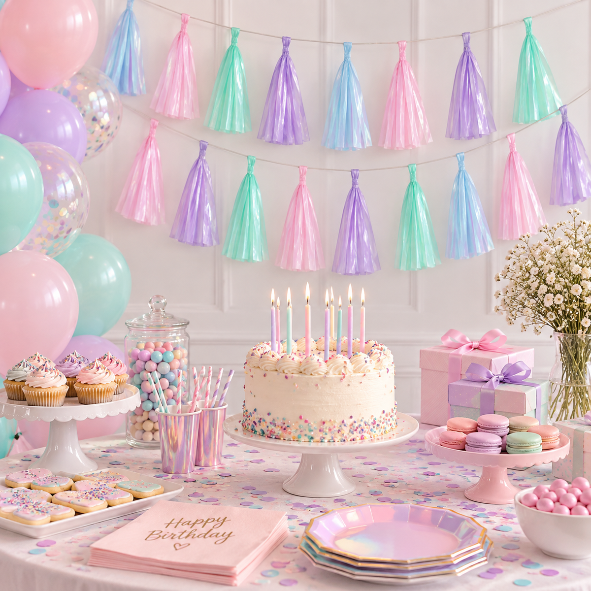 Opalescent Tassel Garland (x1u)