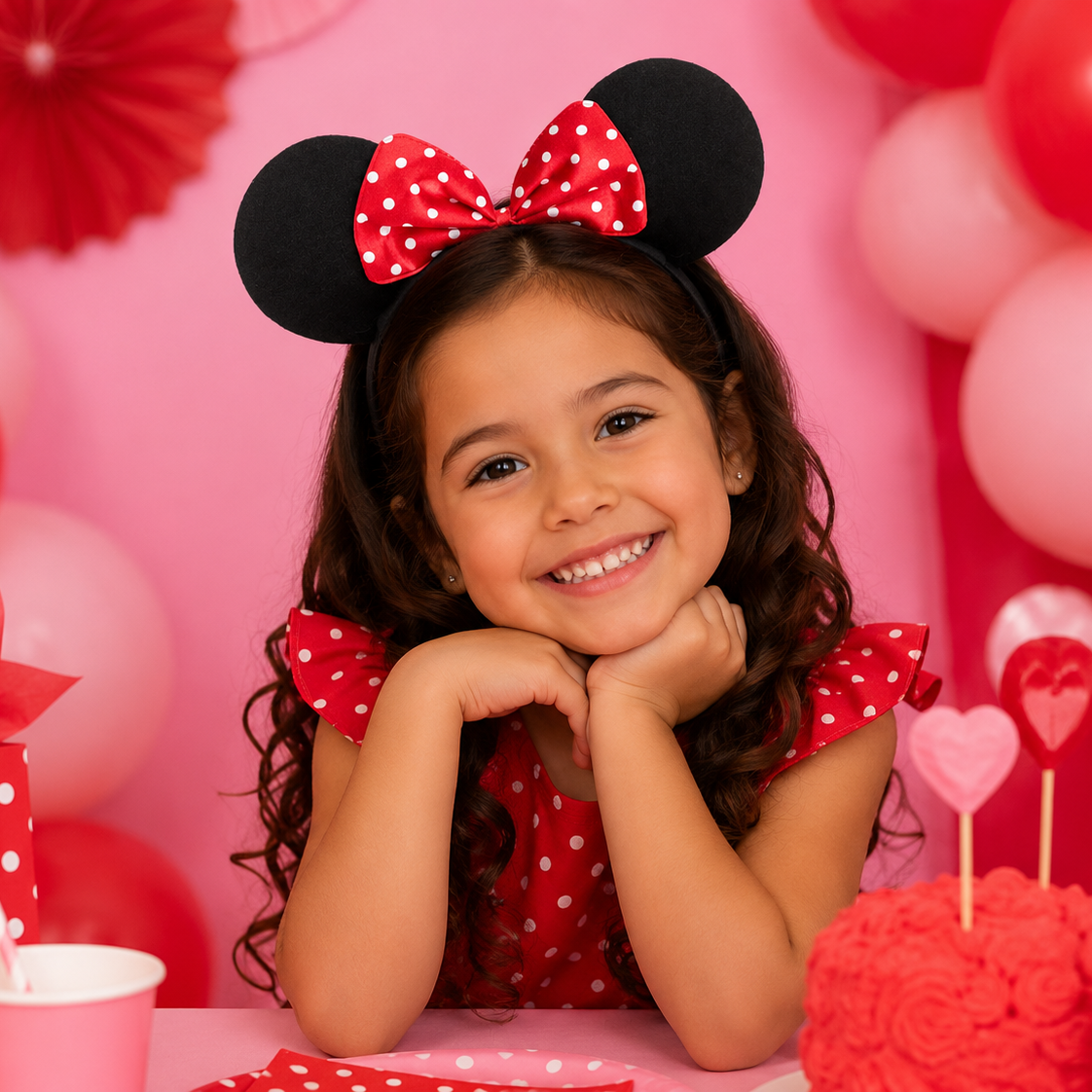 Headband Minnie Mouse Black & Red (x1u)