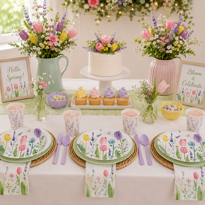 Tulip Garden 9" Round Plates (x8u)