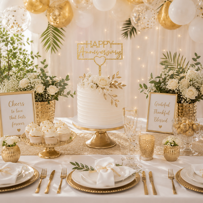 Happy Anniversary Cake Topper (x1u)