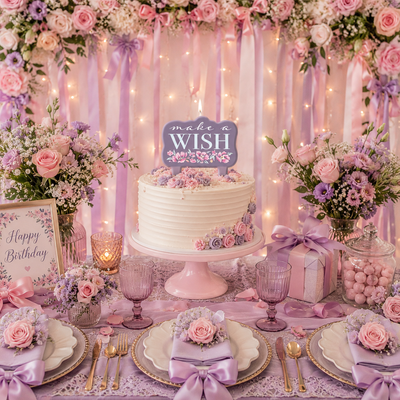 Ribbons and Roses Candle (x1u)