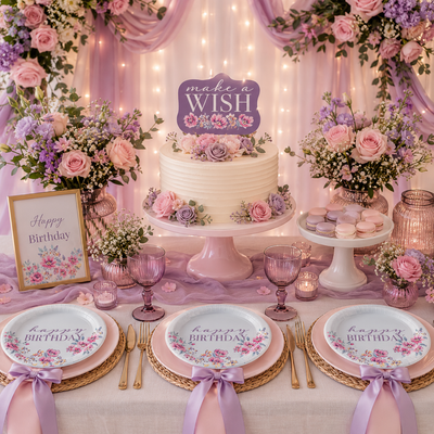 Ribbons and Roses 7" Shaped Plates (x8u)