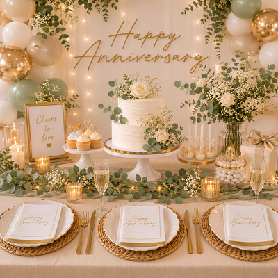 Happy Anniversary Lunch Napkins (x16u)