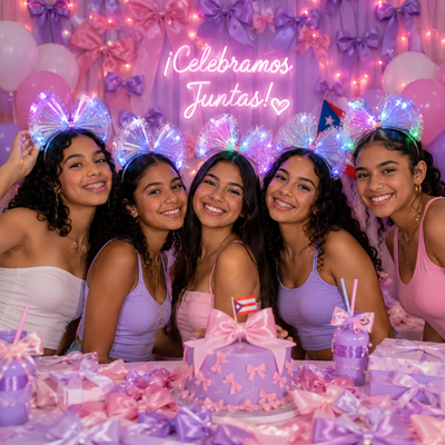 Led Dainty Bow Iridescent Headband (x1u)