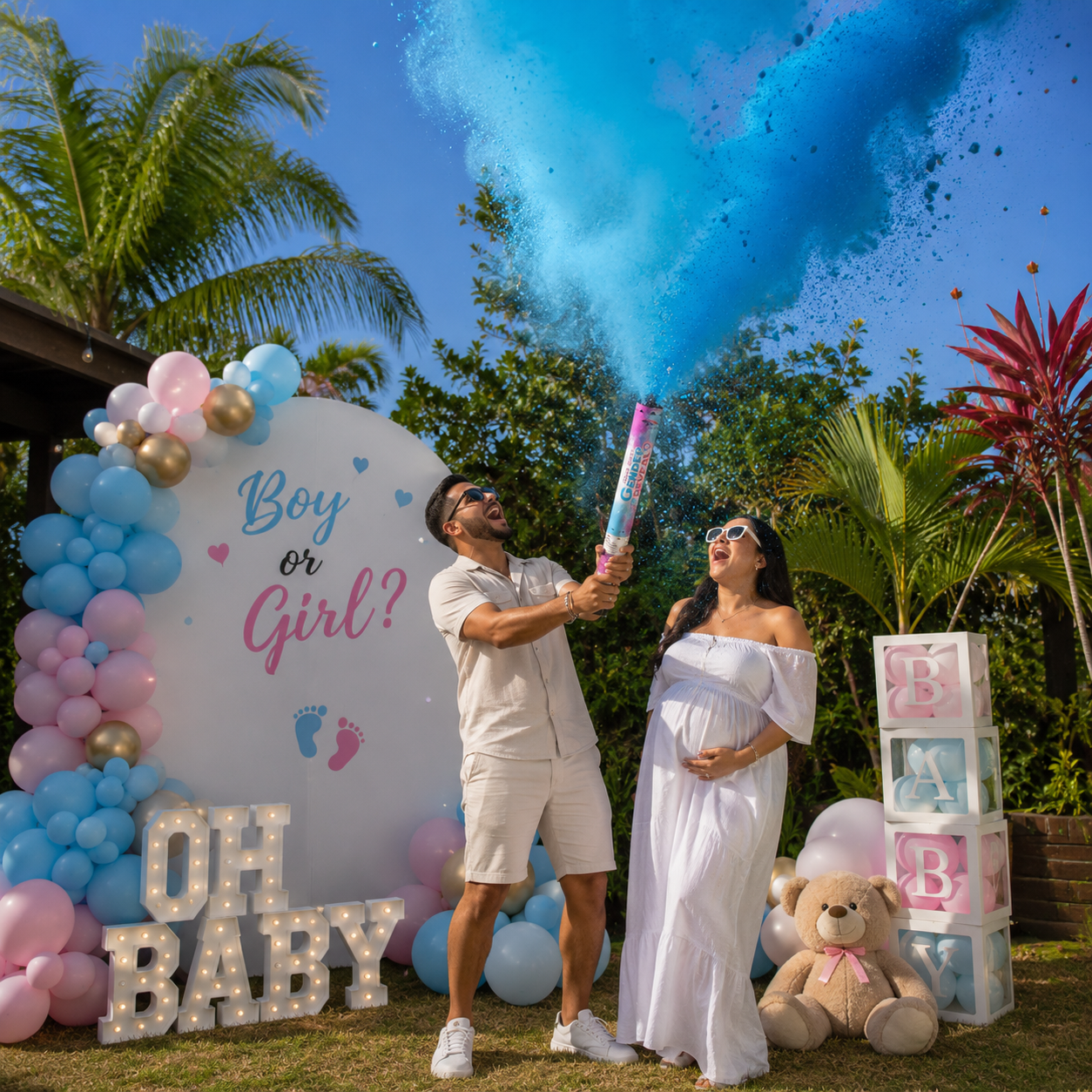 Popper Powder Cannon Smoke Gender Reveal (x1u)
