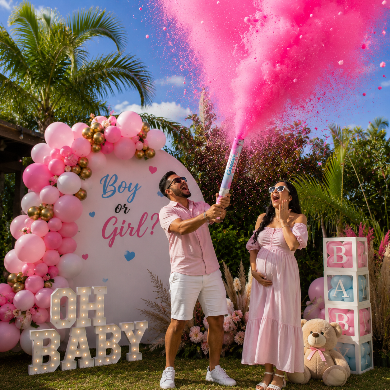 Popper Powder Cannon Smoke Gender Reveal (x1u)