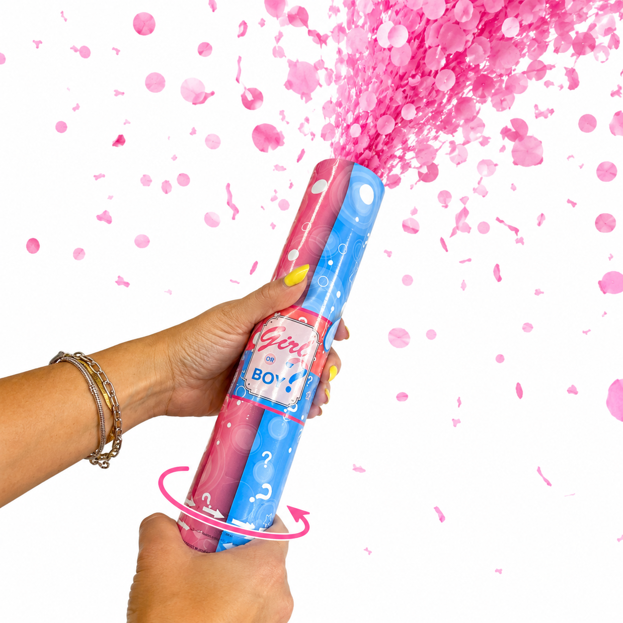 Popper Confetti Cannon Gender Reveal Rosa (x1u)
