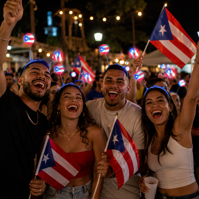 Light-Up Puerto Rico Flag Boppers (x1u)