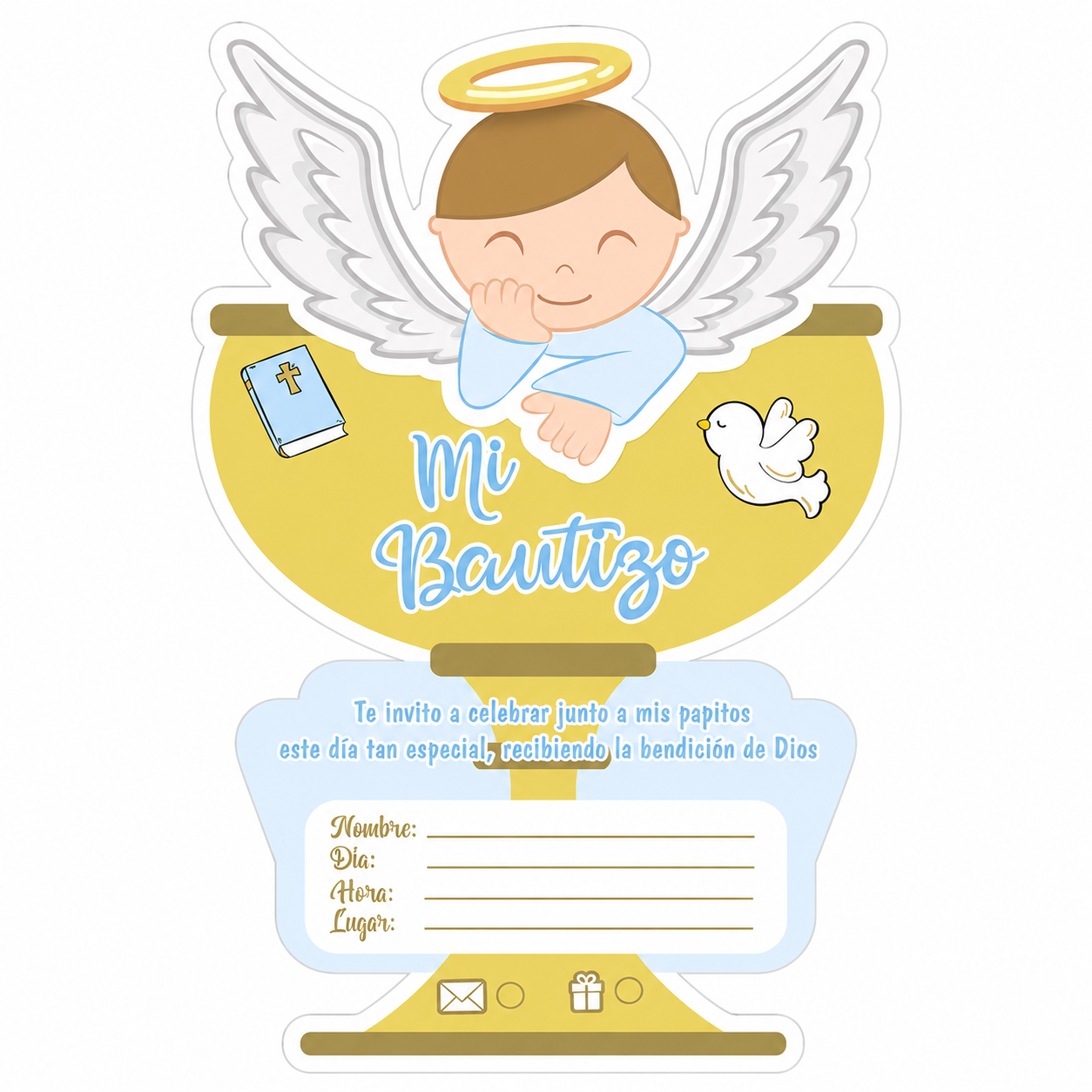 Invitaciones Mi Bautizo Niño (x6u)