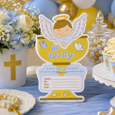 Invitaciones Mi Bautizo Niño (x6u)