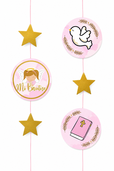 Cadeneta Decorativa Mi Bautizo Niña (x1u)