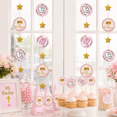 Cadeneta Decorativa Mi Bautizo Niña (x1u)
