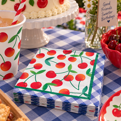 Summer Cherry Beverage Napkins (x16u)