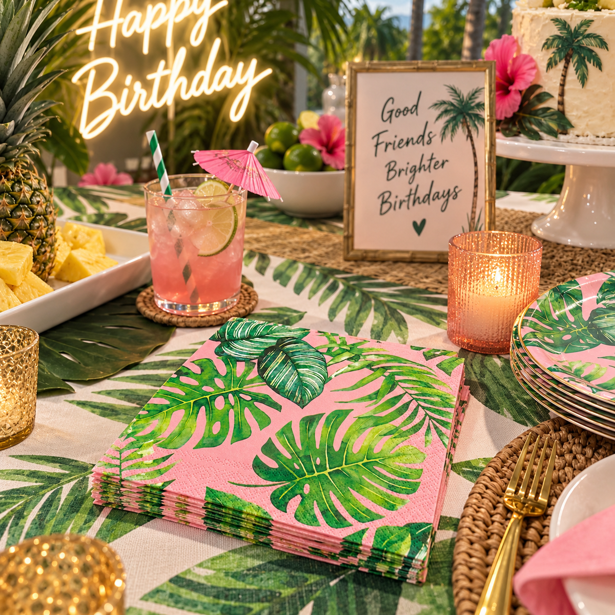 Summer Palm Beverage Napkins (x16u)
