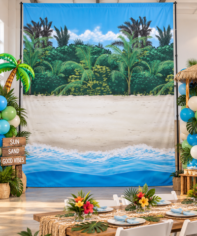 Palm Trees Beach Scene Setter Party Backdrop (x1u)