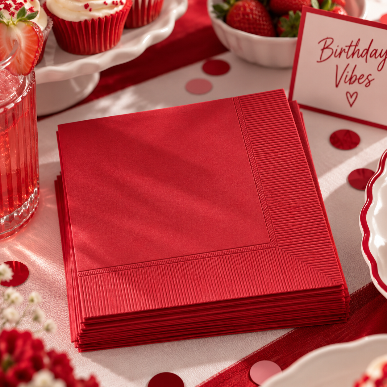 Beverage Napkins Apple Red (x40u)