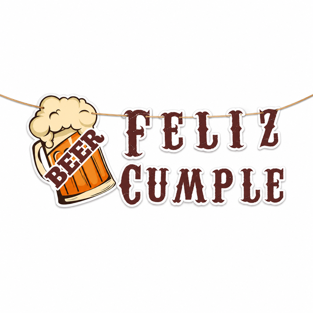 Letrero Feliz Cumple Cerveza Beer (x1u)