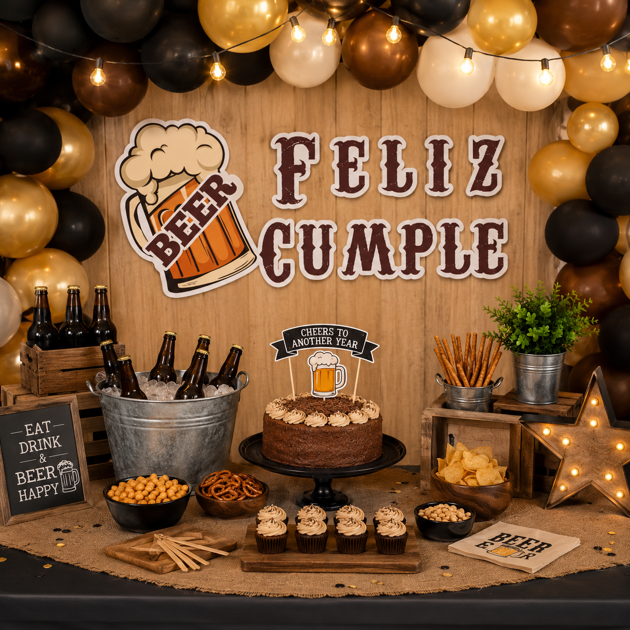 Letrero Feliz Cumple Cerveza Beer (x1u)