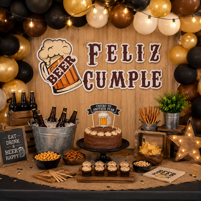 Letrero Feliz Cumple Cerveza Beer (x1u)