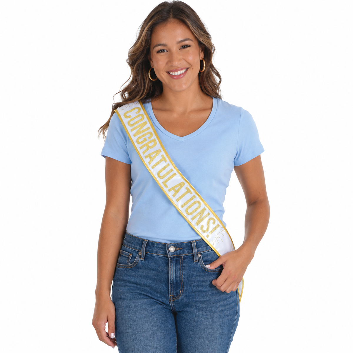 Congratulations Satin Glitter Sash (x1u)
