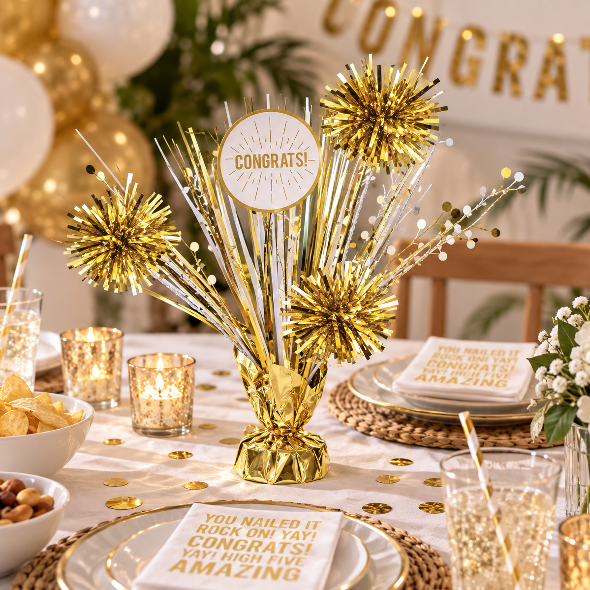 Congratulations Tinsel Burst Centerpiece (x1u)