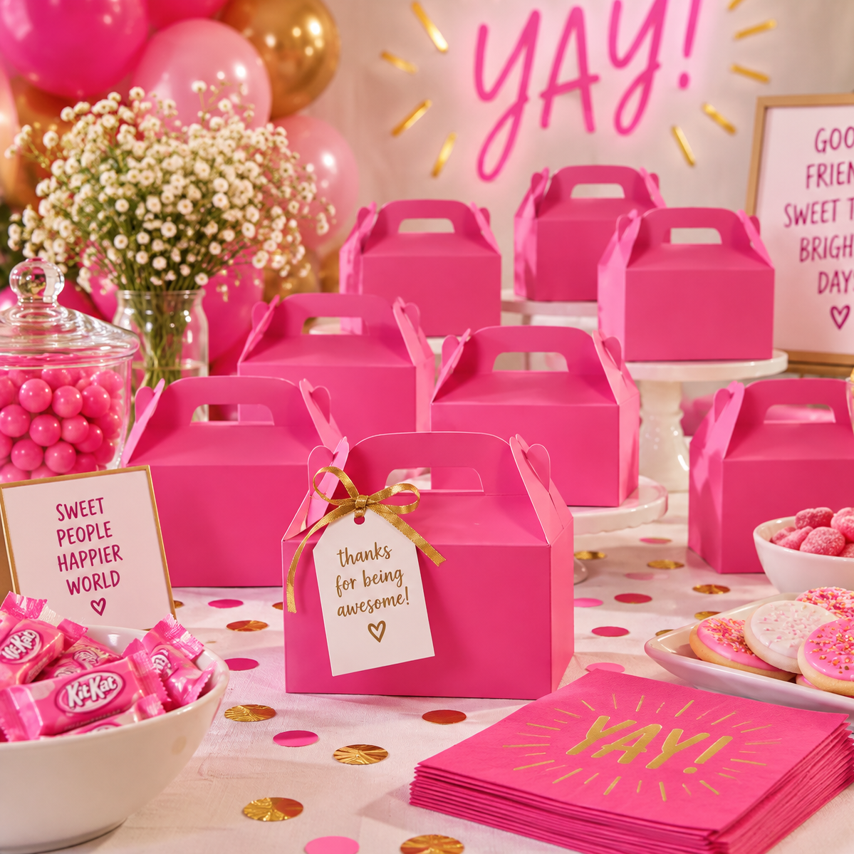 Gable Box Bulk - Bright Pink (x1u)