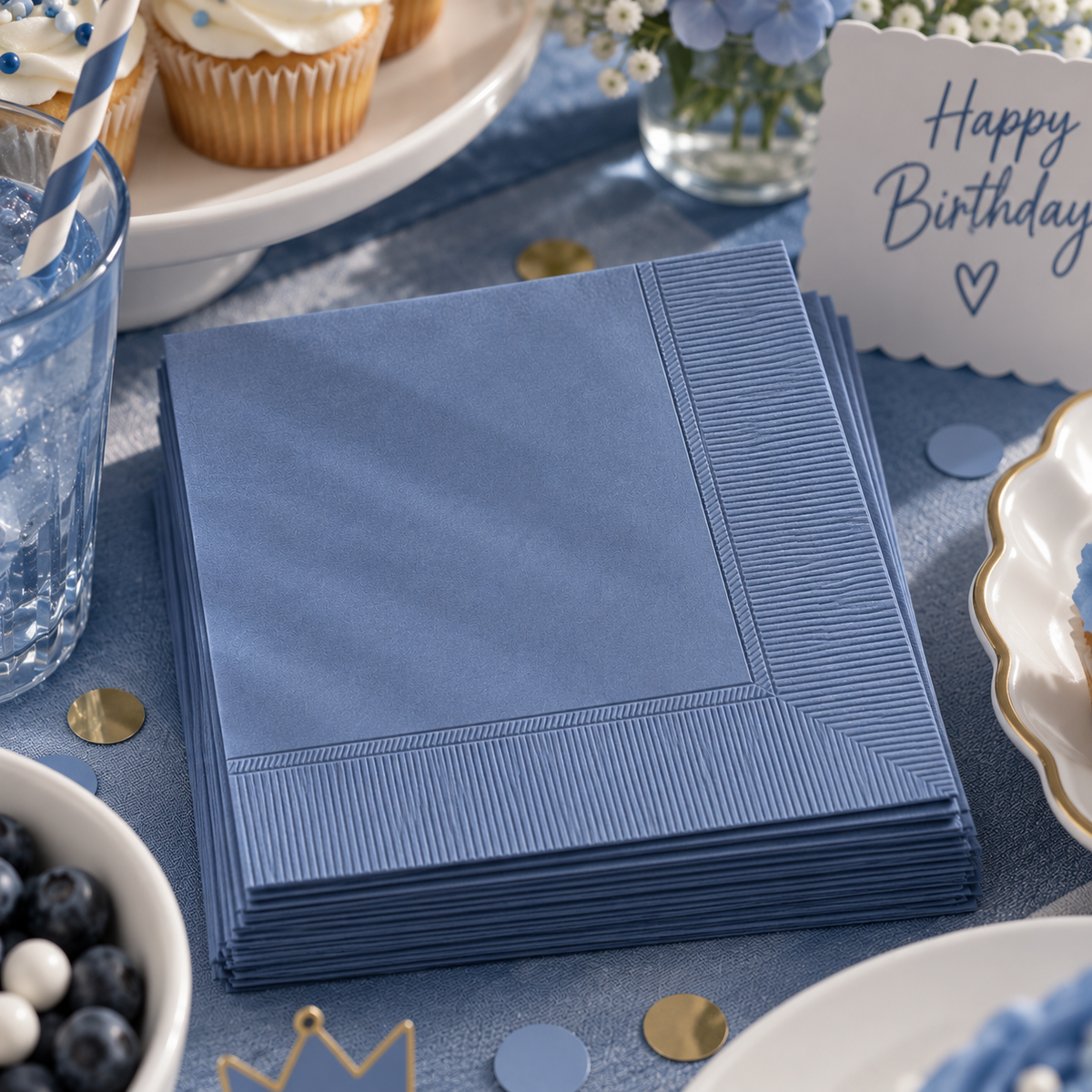 Beverage Napkins Indigo (x40u)