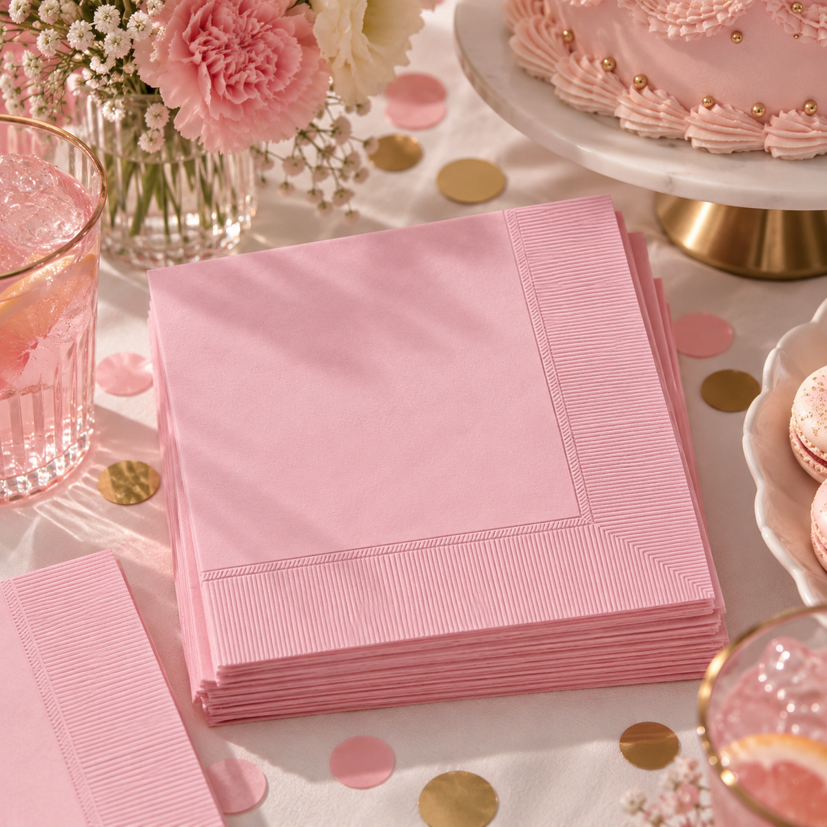 Beverage Napkins Rose (x40u)