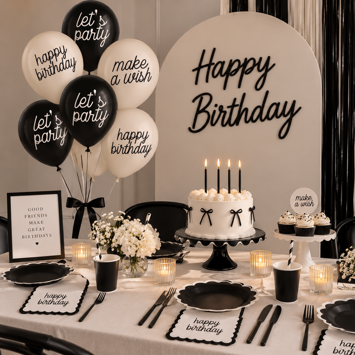 Birthday Chic Latex Balloons 12" (x15u)
