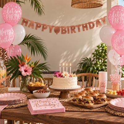 Blush Birthday Letter Banner (x1u)