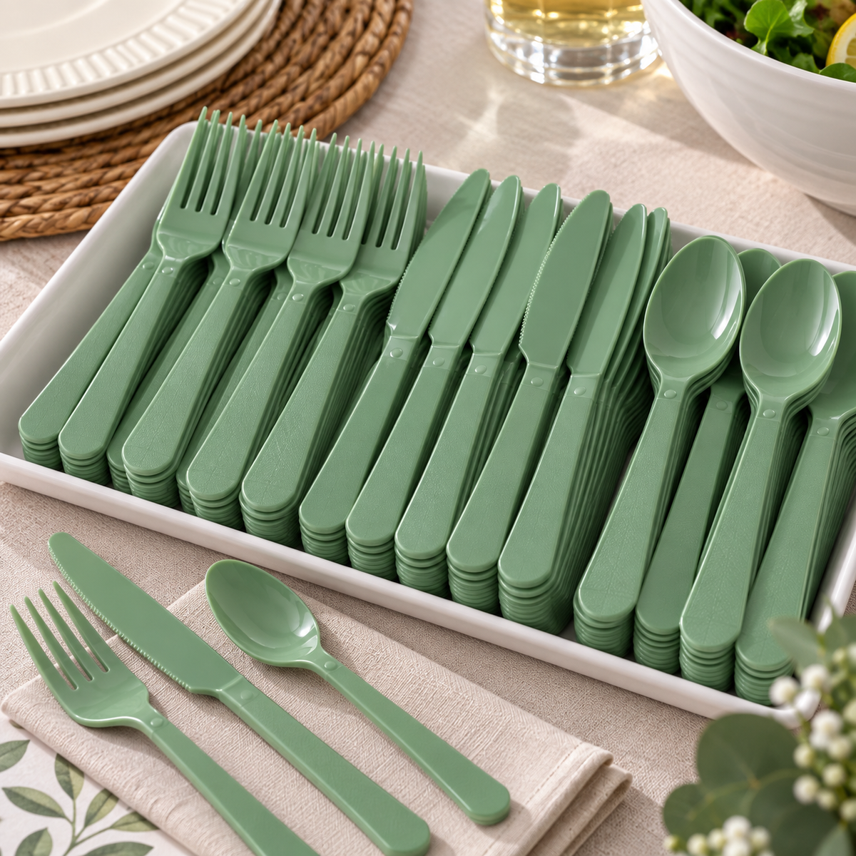 Reusable Cutlery Assortment Jade (x80u)