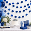 Round Glitter String Decorations Royal Blue (x6u)